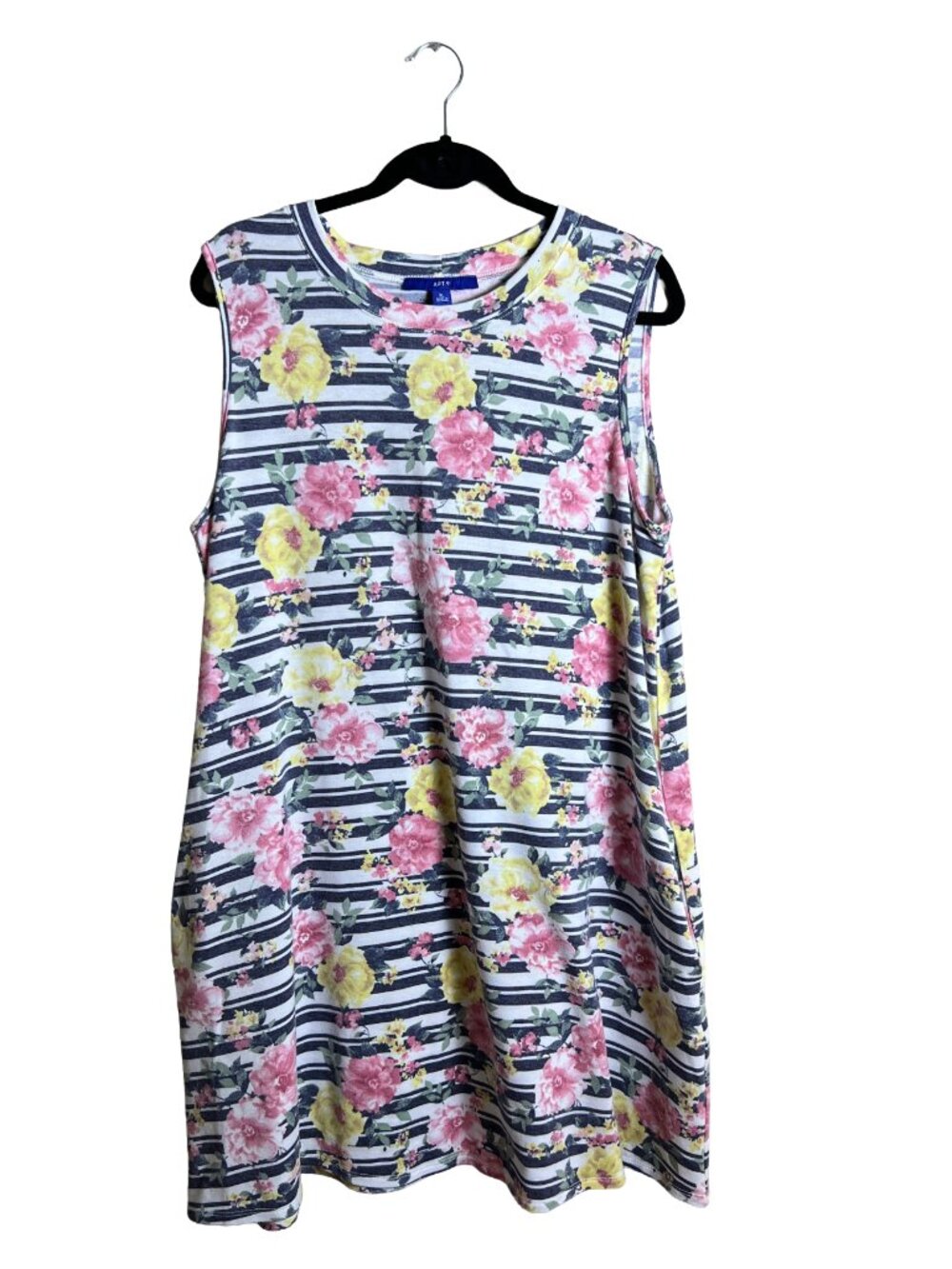 Apt. 9 Floral Striped Sleeveless Knit Tunic XL Boho